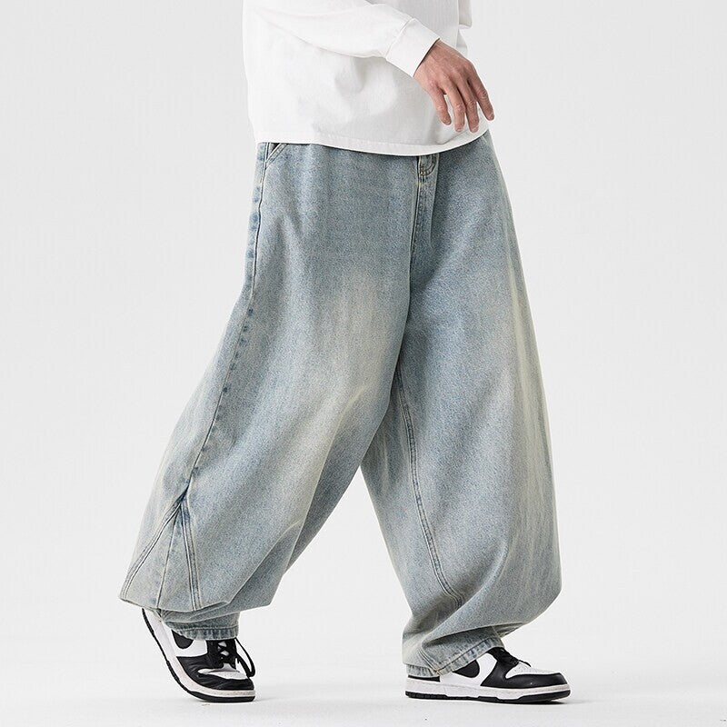 Men's Casual Jeans Plus Size Fashionable Wide Leg Pants