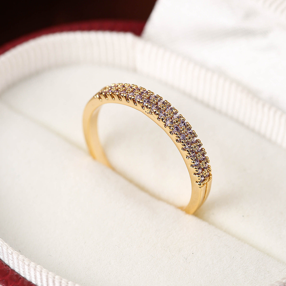 Simple Inlaid Color Zircon Elegant Atmosphere Simple Bracelet Ring