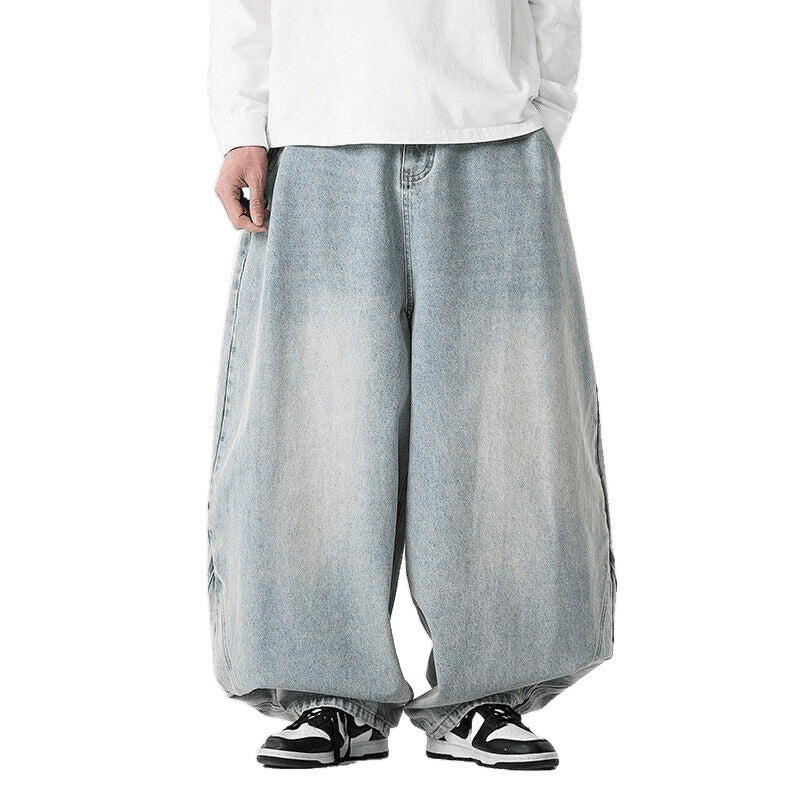 Men's Casual Jeans Plus Size Fashionable Wide Leg Pants