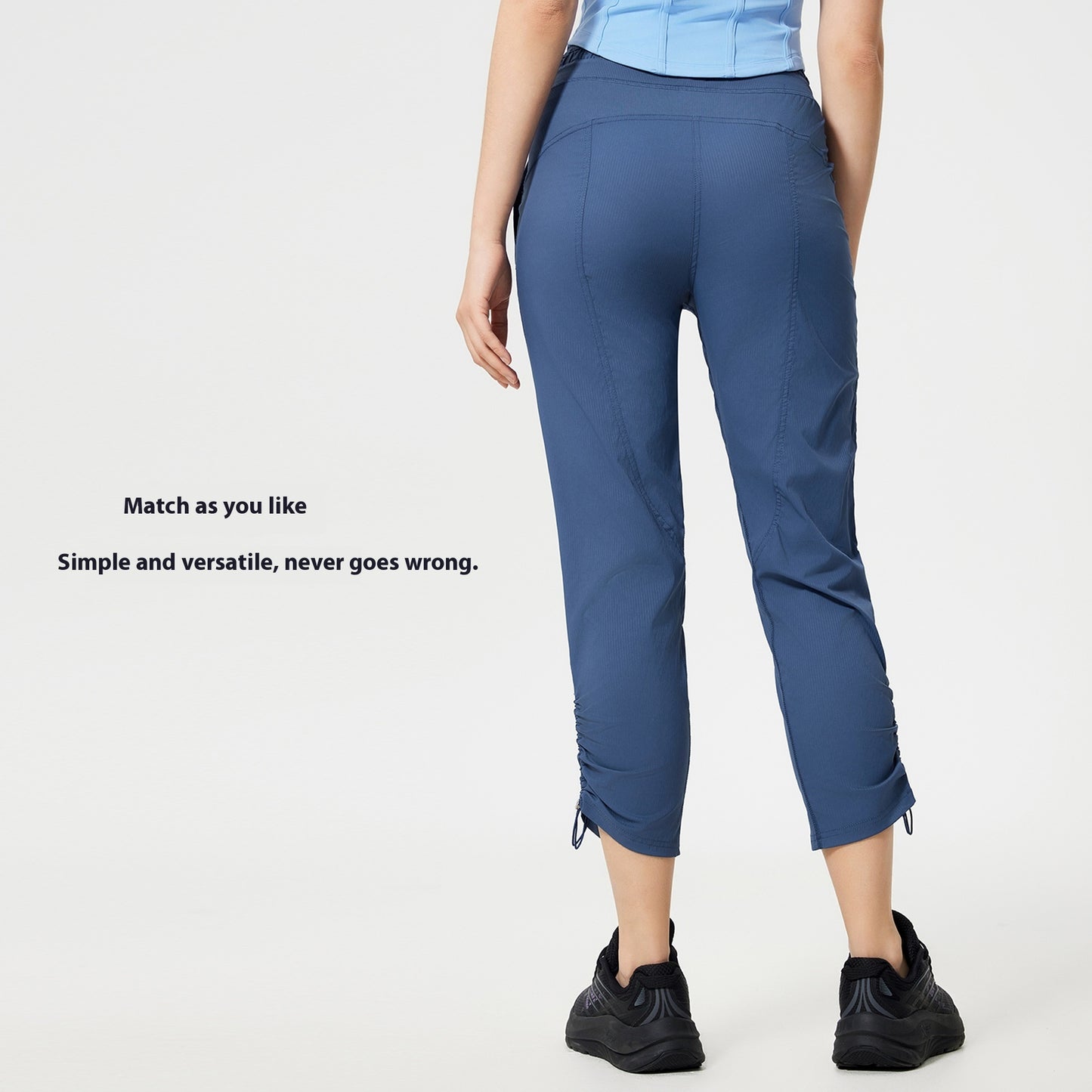 Quick-drying Breathable Running Fitness Straight Cropped Pants Ice Casual All-matching