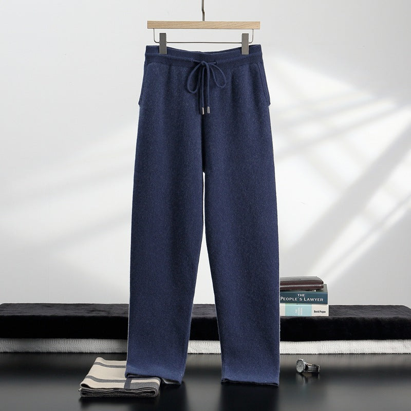 Thickened Assorted Colors Cashmere Men's Casual Loose Knitted Casual Pants