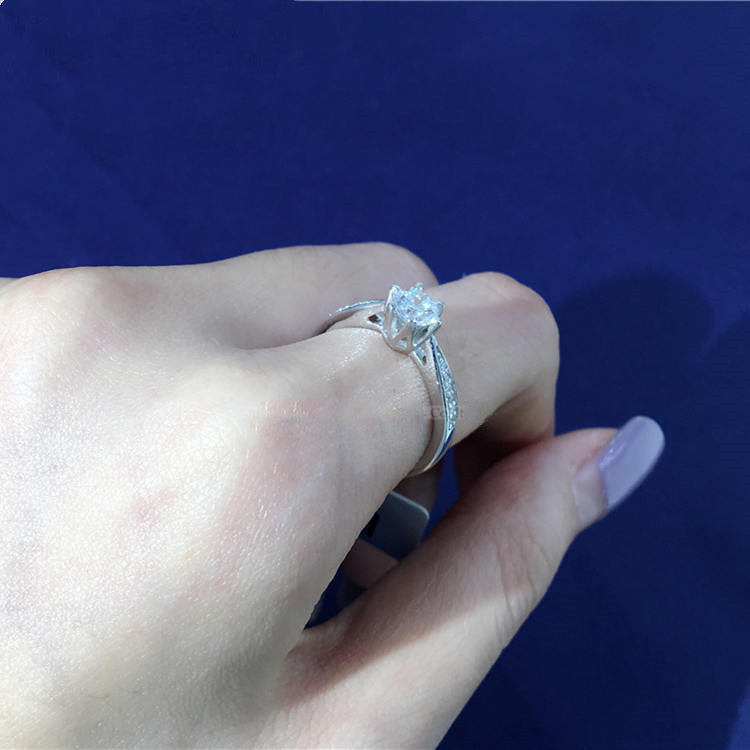 Micro Inlaid 925 Silver Female Ring For Girlfriend