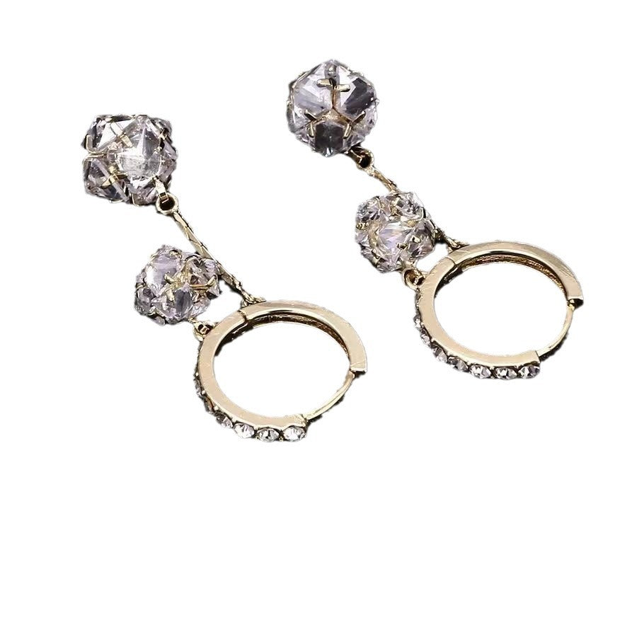 Tassel Ball Exquisite Rhinestone Ball Confession Trendy Earrings