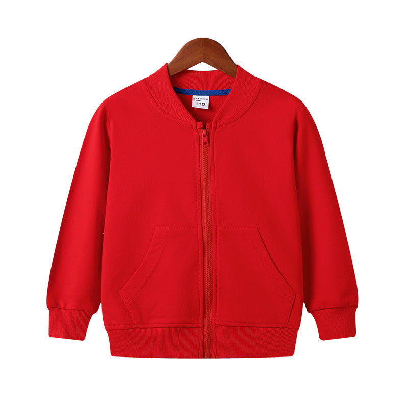 Children's Autumn Clothing Boys And Girls Zipper Sweater Coat Casual Sports Top