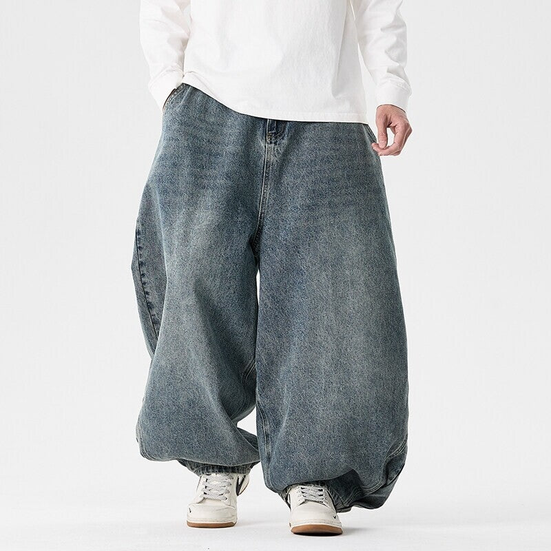 Men's Casual Jeans Plus Size Fashionable Wide Leg Pants