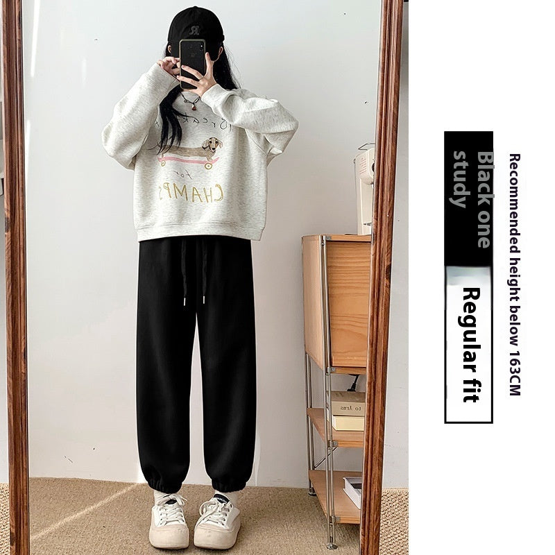 Small Ankle-tied Fleece-lined Sweatpants
