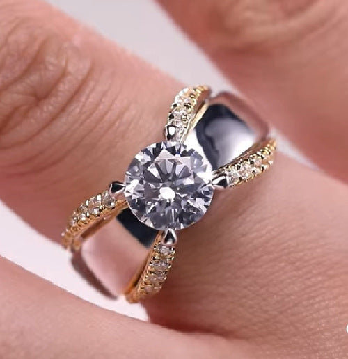 European And American Fashion Women's Two-tone Ring