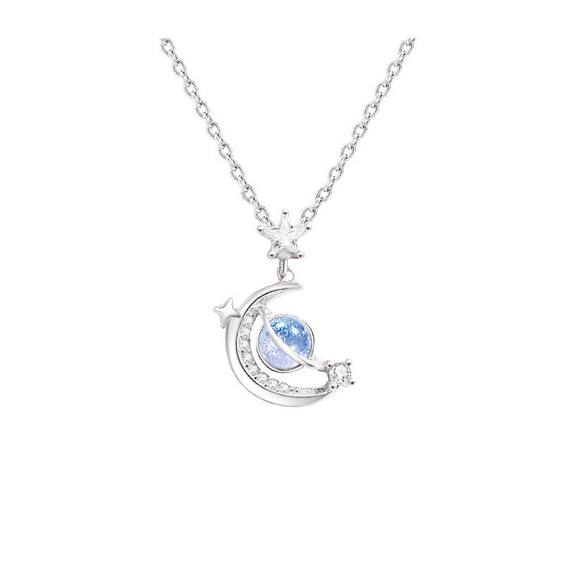 Galaxy Dream Girlfriend Dream Star Moon Planet Necklace