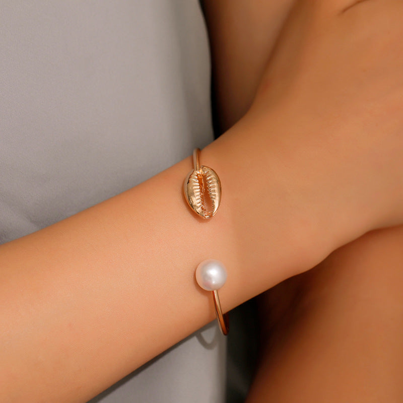 Simple Temperamental All-match Pearl Opening Bracelet
