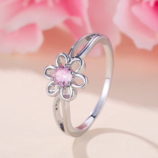 Lady's Flower Hollowed Fashion Simple Ring