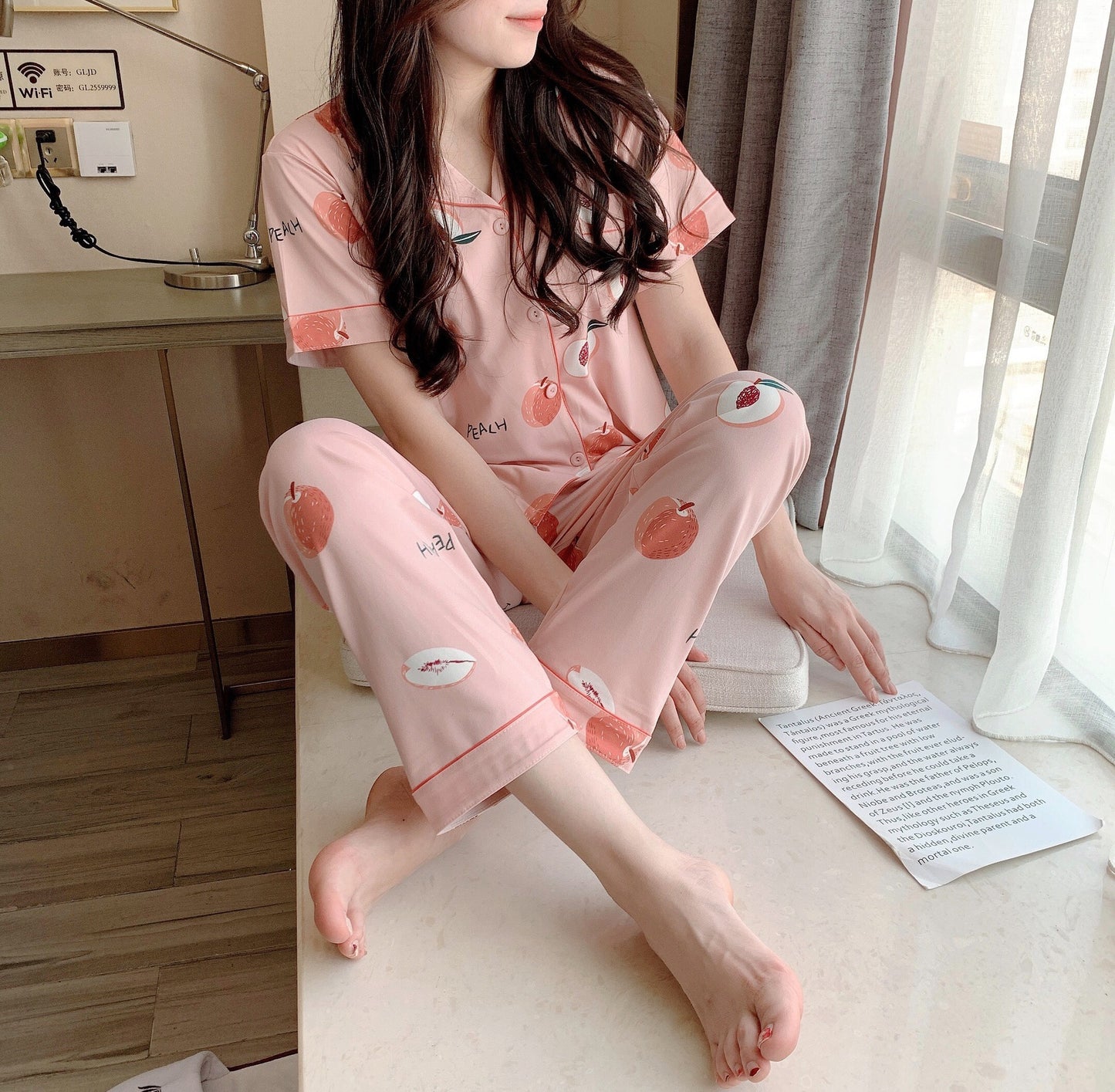 Cartoon Print Korean Girl Girlfriend Short-sleeved Trousers