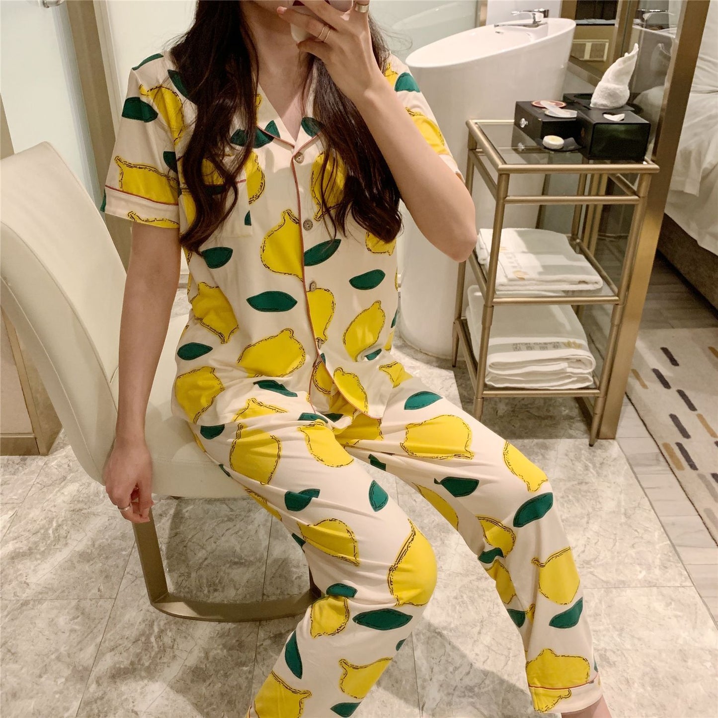 Cartoon Print Korean Girl Girlfriend Short-sleeved Trousers