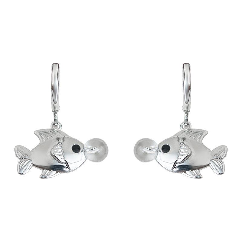 Bubble Fish Original Design Personalized Sweet Cool Style Niche Ins Simple Fish Earrings