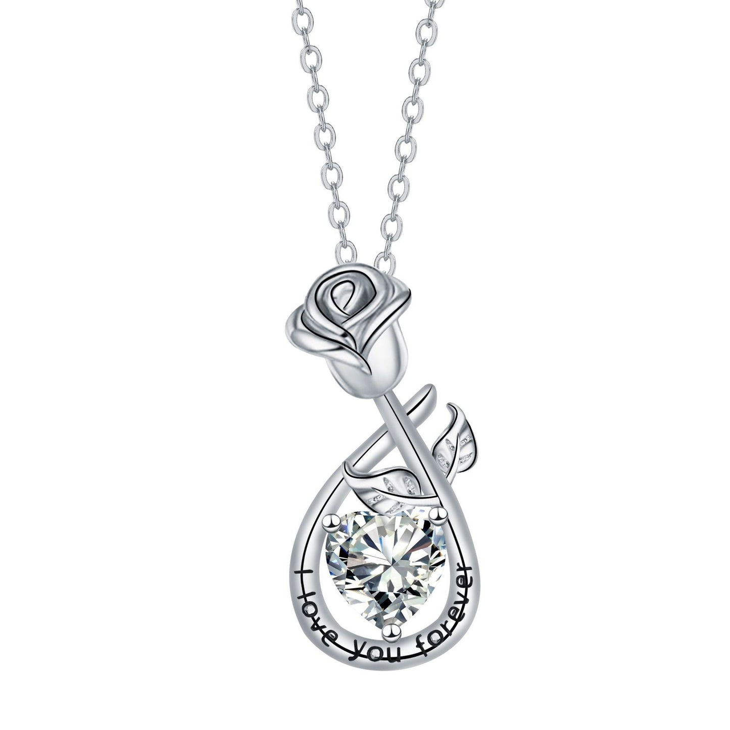 Rose Pendant Necklace Valentine's Day Gift For Girlfriend