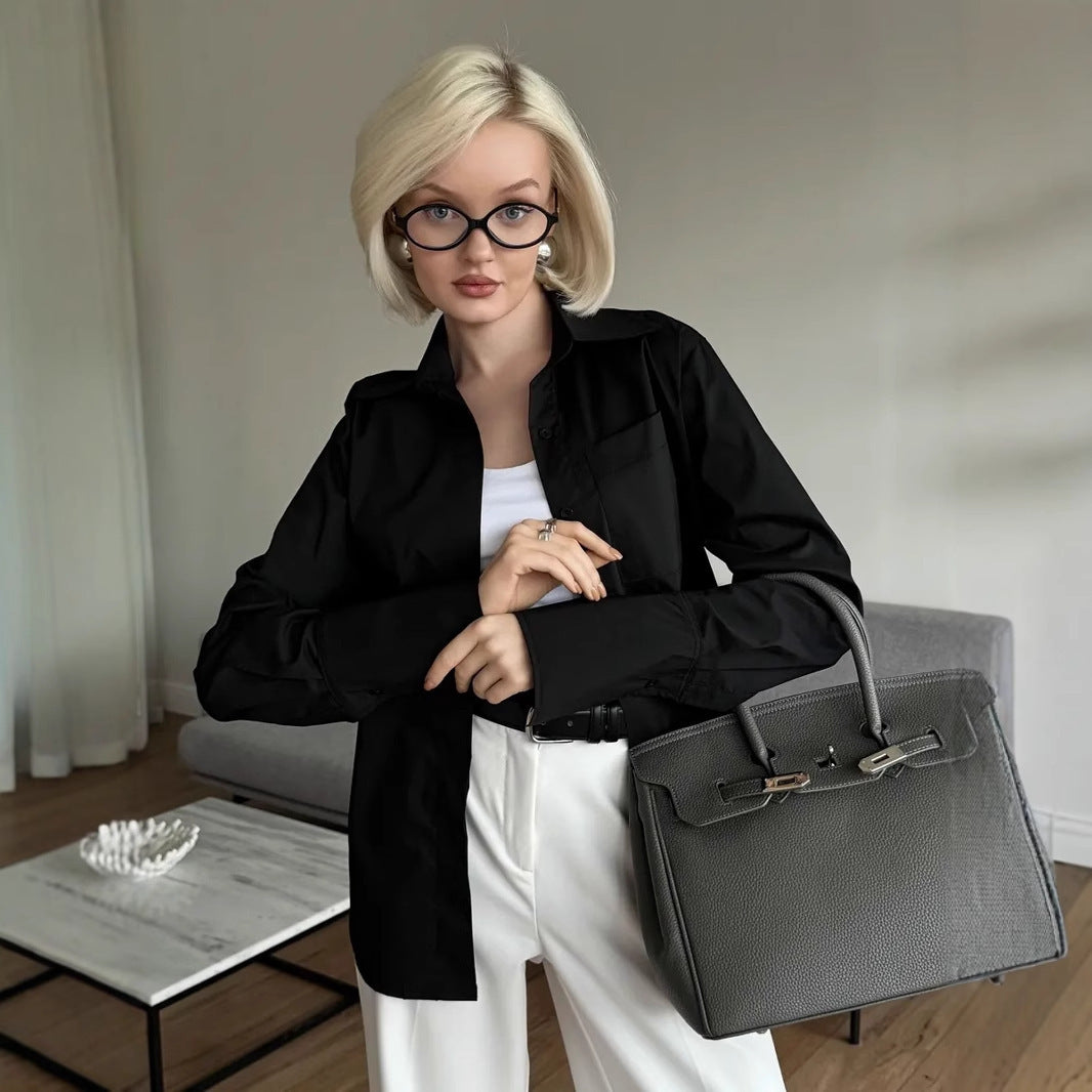 Lapel Shirt Fashion Suit Women's Top