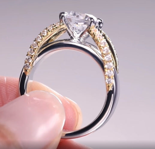 European And American Fashion Women's Two-tone Ring