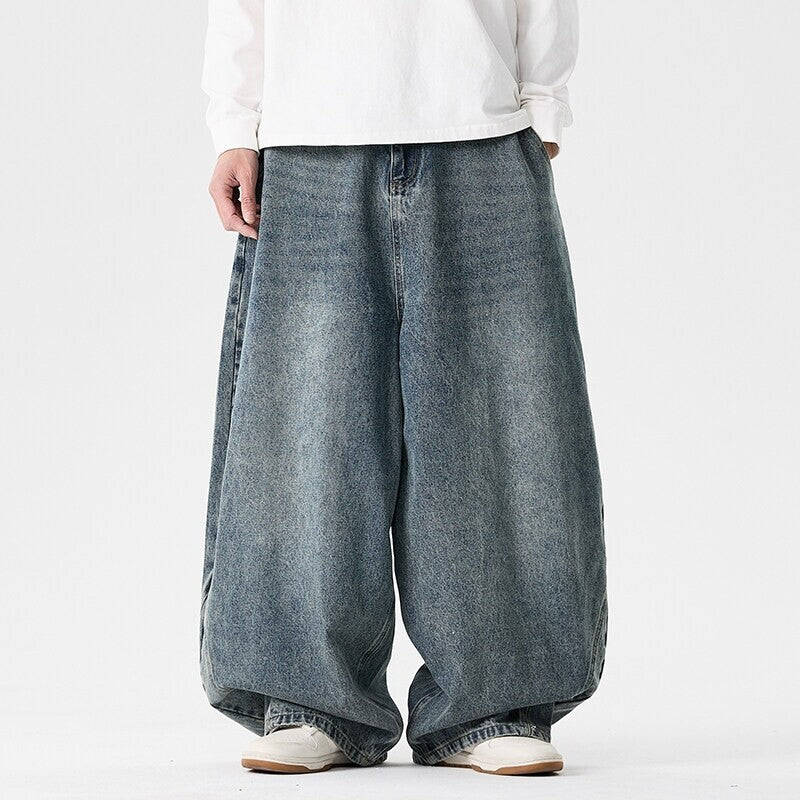 Men's Casual Jeans Plus Size Fashionable Wide Leg Pants