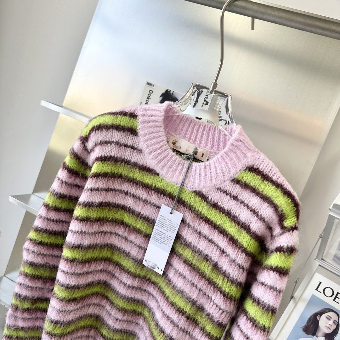 High-grade Lazy Coat Haima Wool Knitted Cardigan Sweater