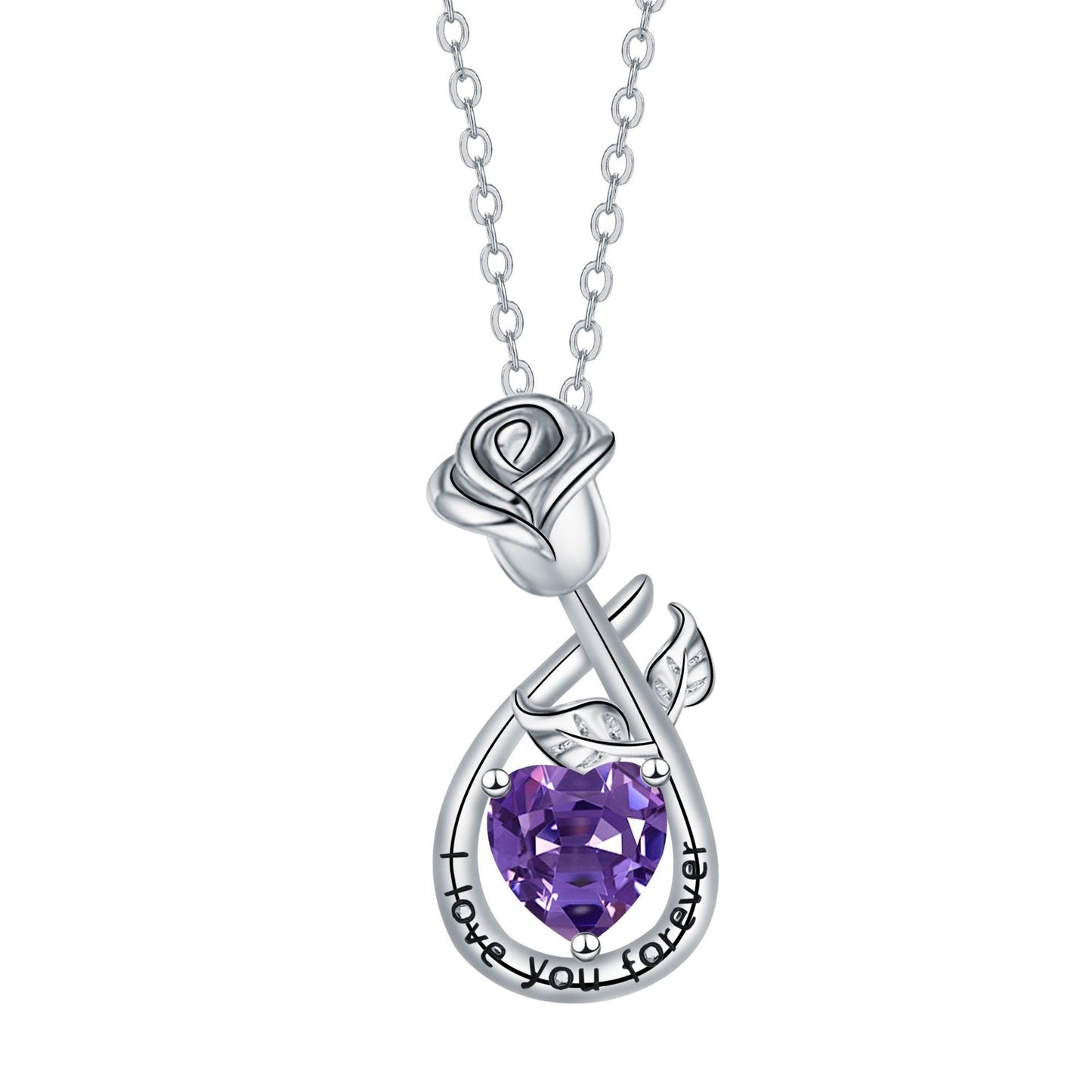 Rose Pendant Necklace Valentine's Day Gift For Girlfriend