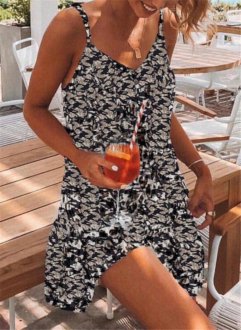 Independent Station Leopard Print Temperament Camisole Dress Women's Clothing