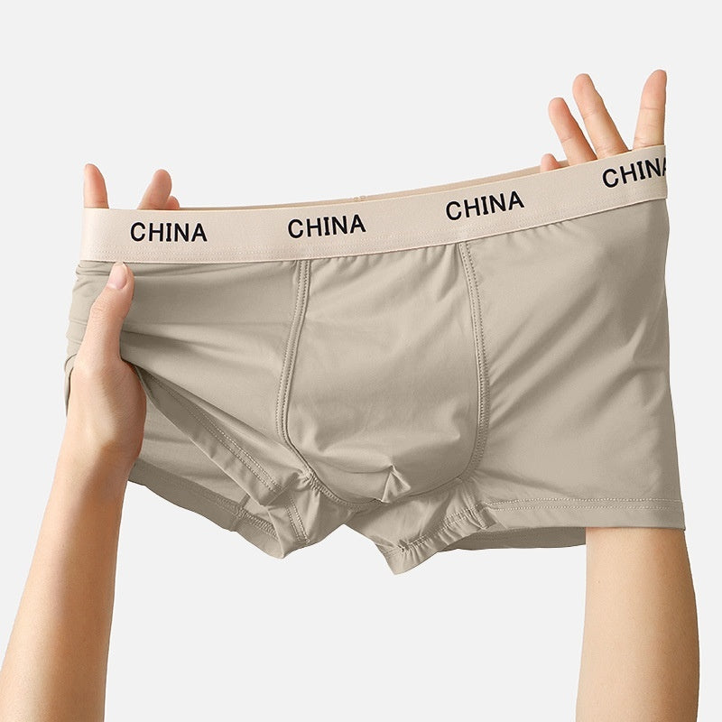 Men's Ice Silk Boxer Shorts Summer Thin Breathable Boxer
