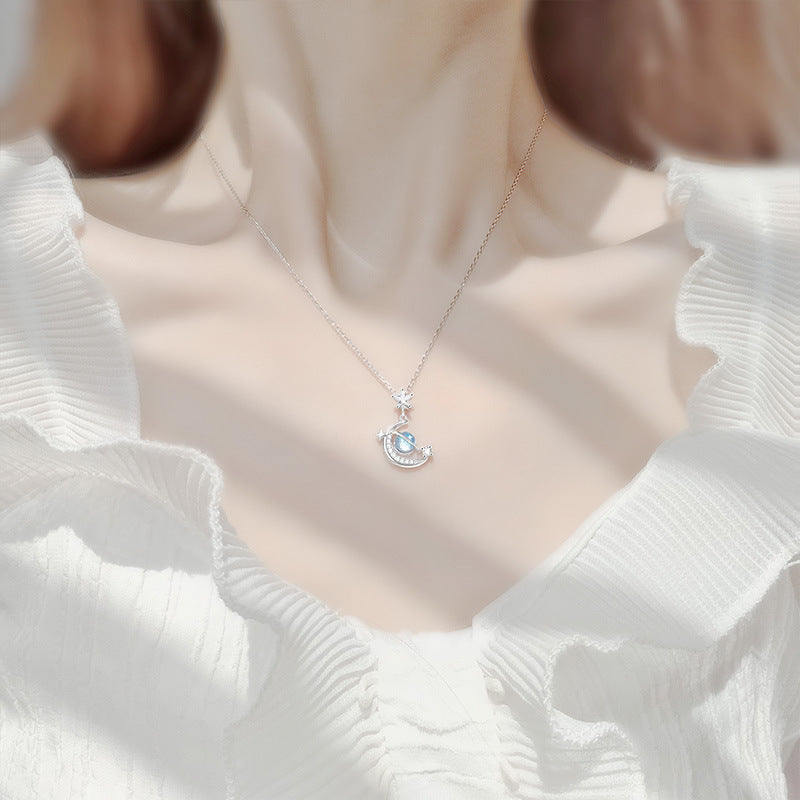 Galaxy Dream Girlfriend Dream Star Moon Planet Necklace