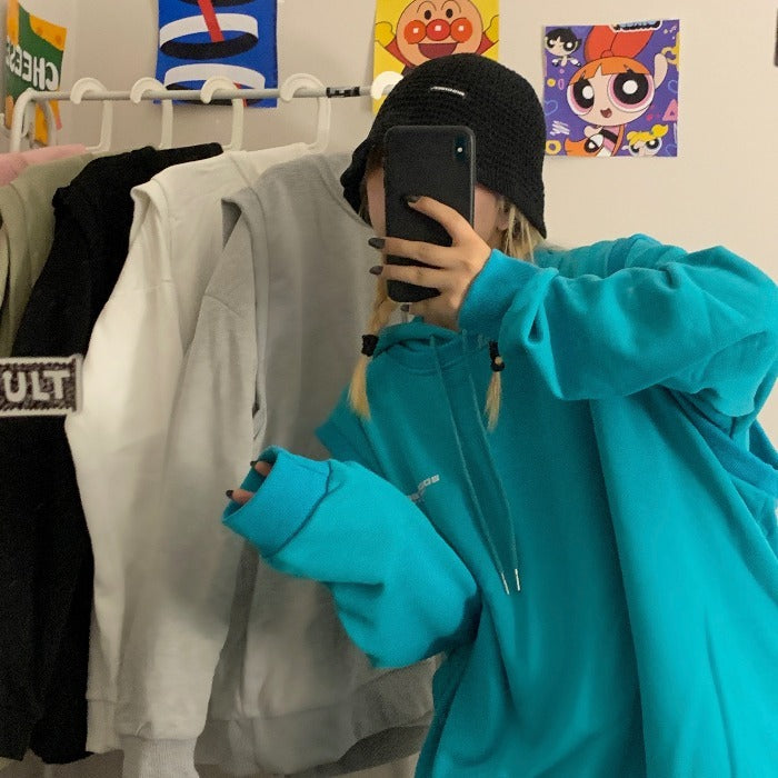 Lake blue girlfriends outfit hooded sweater