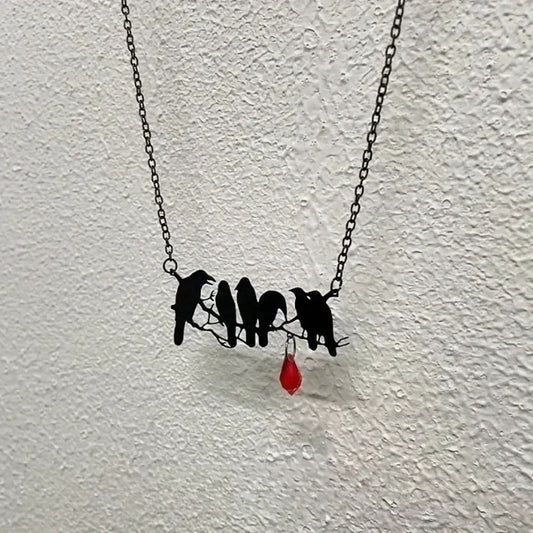 Hip Hop Retro Gothic Black Crow Necklace Ornament