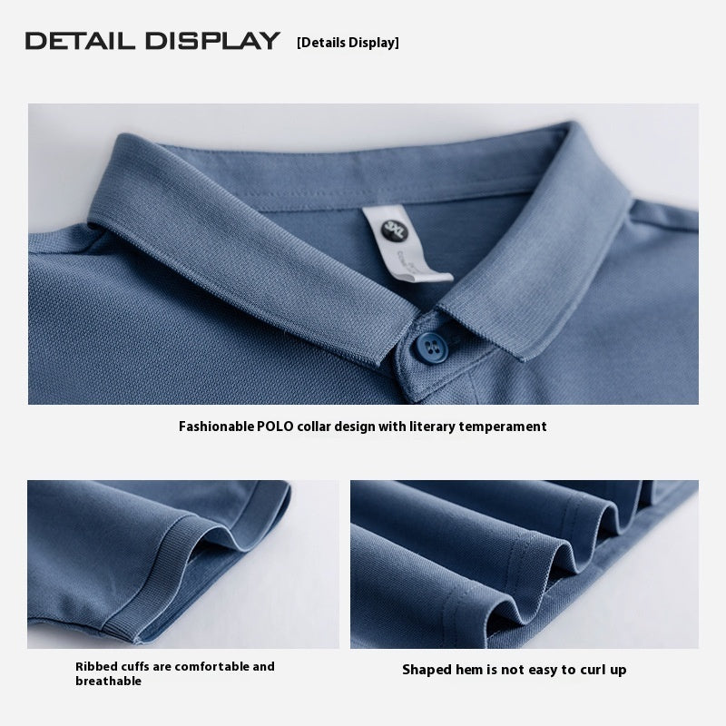 High-end Knitted Polo Shirt Short-sleeved Men's High-end Sense