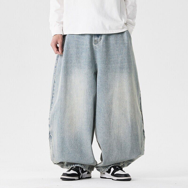 Men's Casual Jeans Plus Size Fashionable Wide Leg Pants