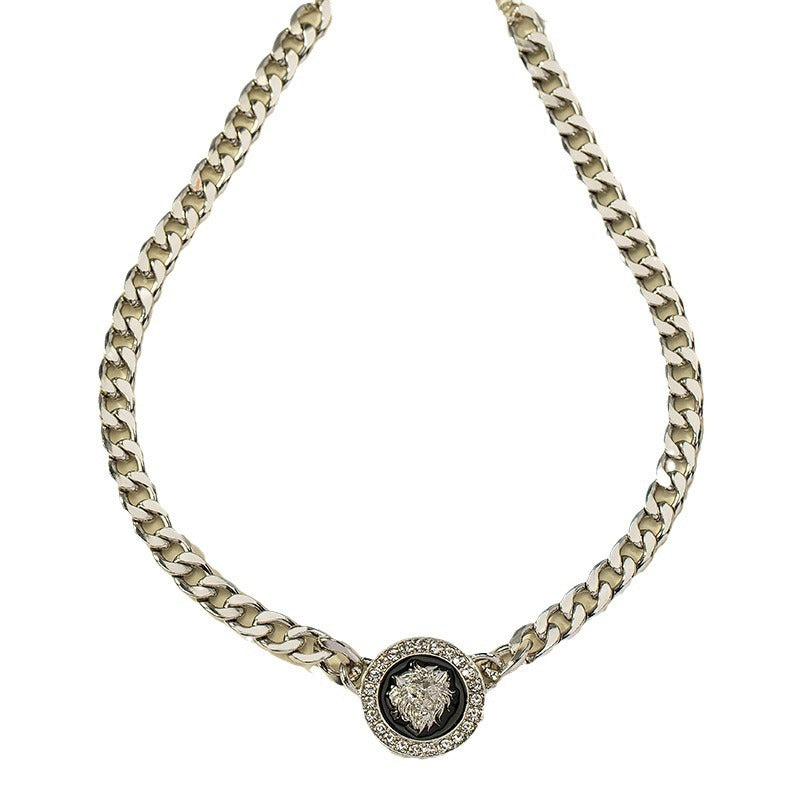 Diamond Lion's Head All-match Niche High-grade Necklace