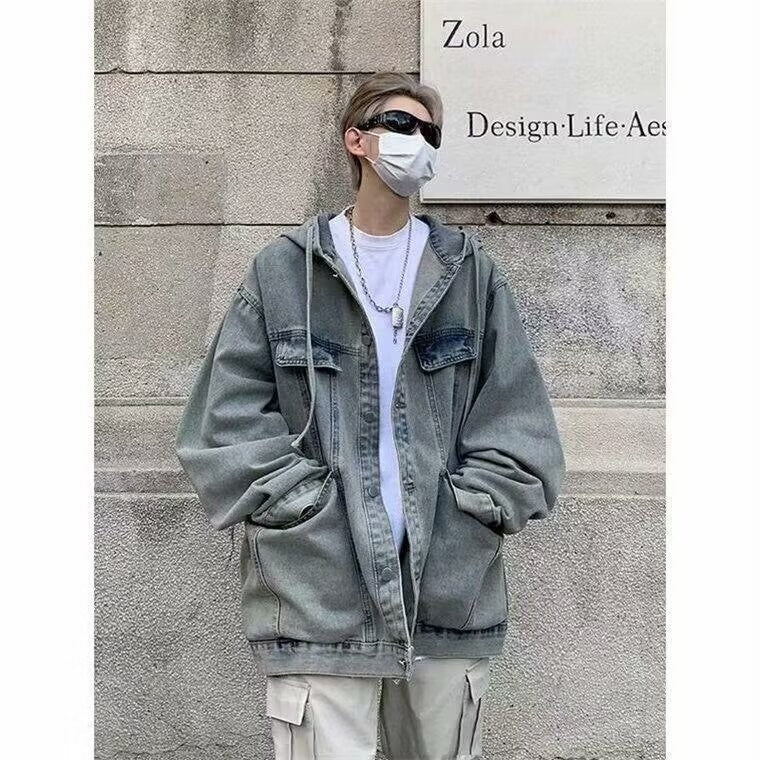 Autumn High-grade Pu Handsome Denim Coat For Men And Women