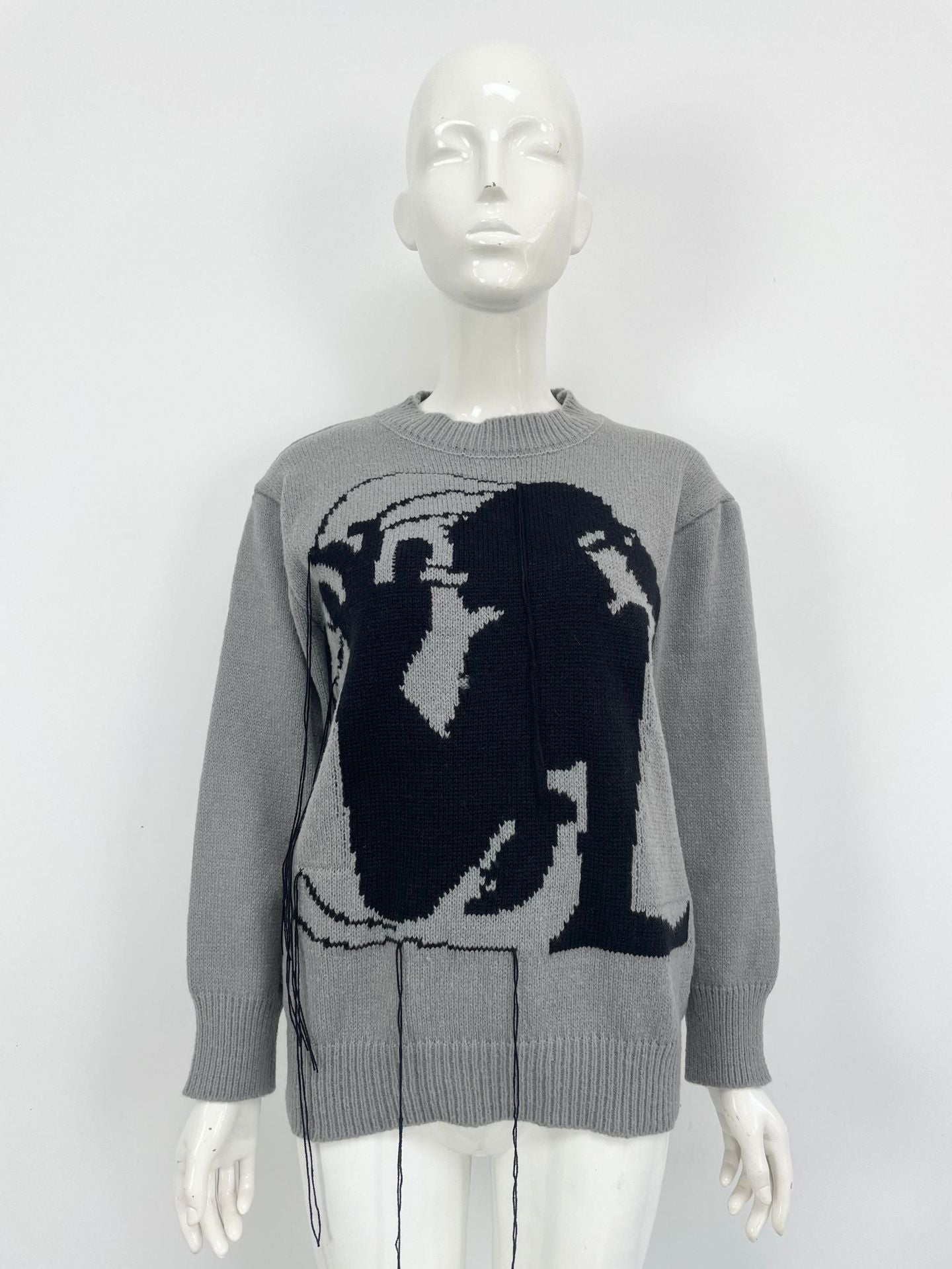 Women's Loose All-matching Round Neck Tassel Design Sweater