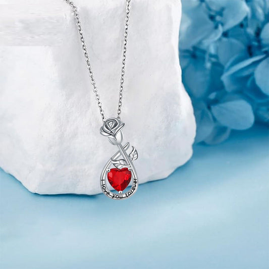 Rose Pendant Necklace Valentine's Day Gift For Girlfriend