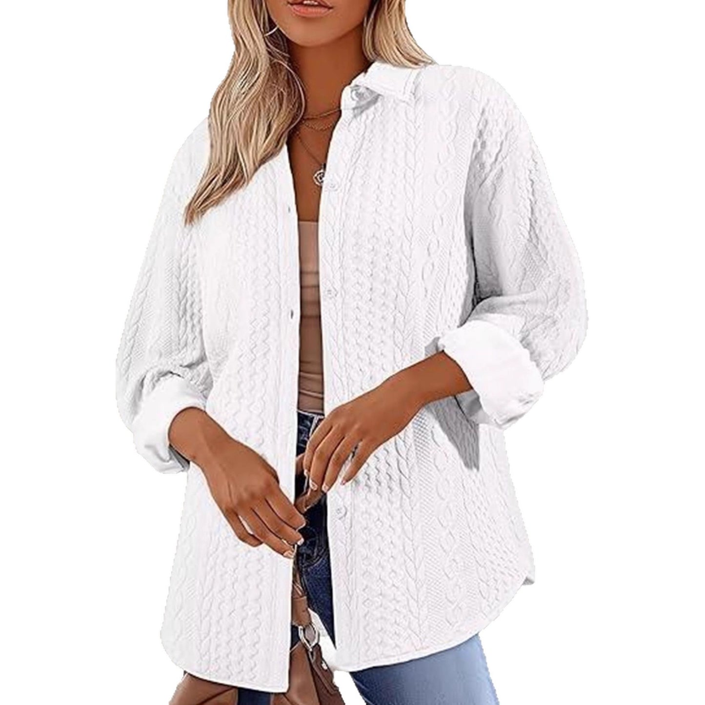 Women's Solid Color Long-sleeved Sweater