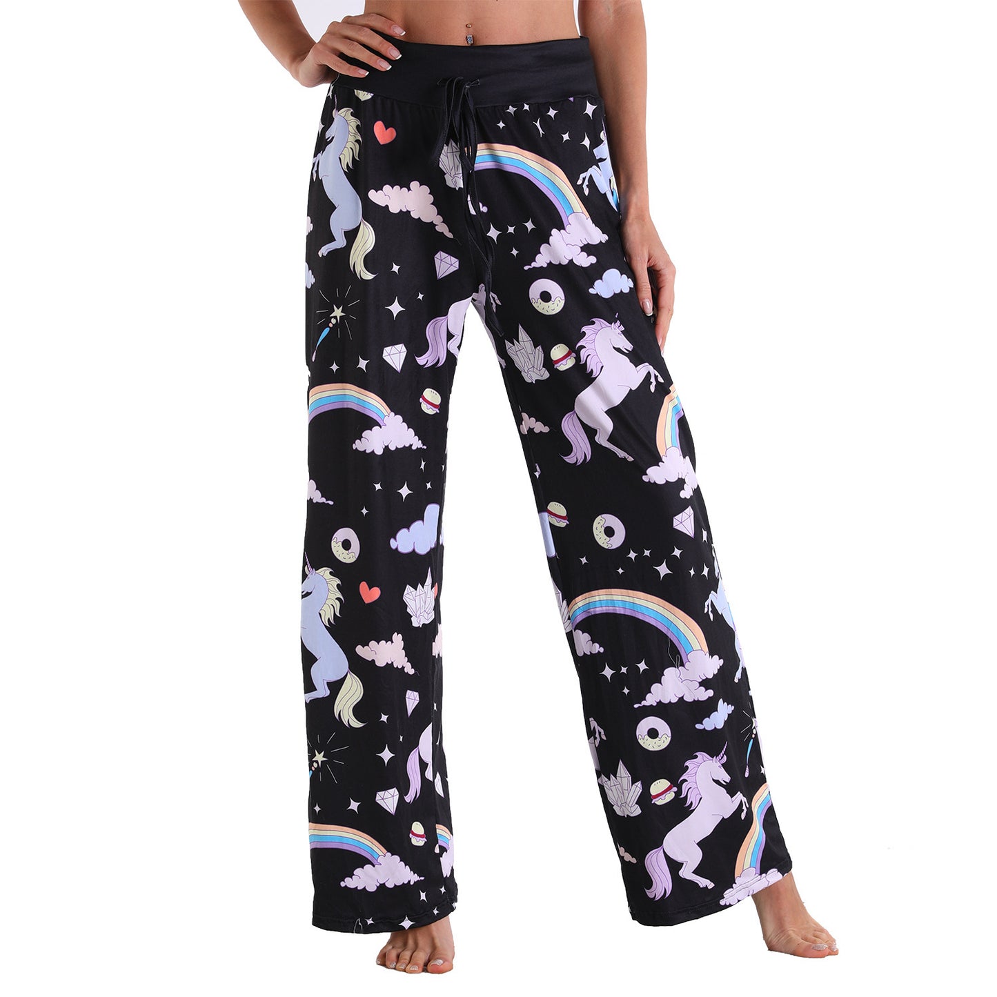 Loose Lace-up Camouflage Printed Pants