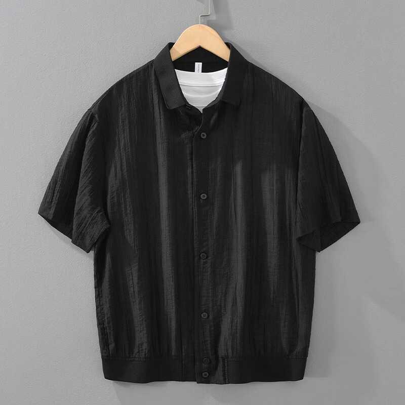 Summer Thin Breathable Short-sleeved Shirt Men's Trendy All-matching Loose Casual Shirt