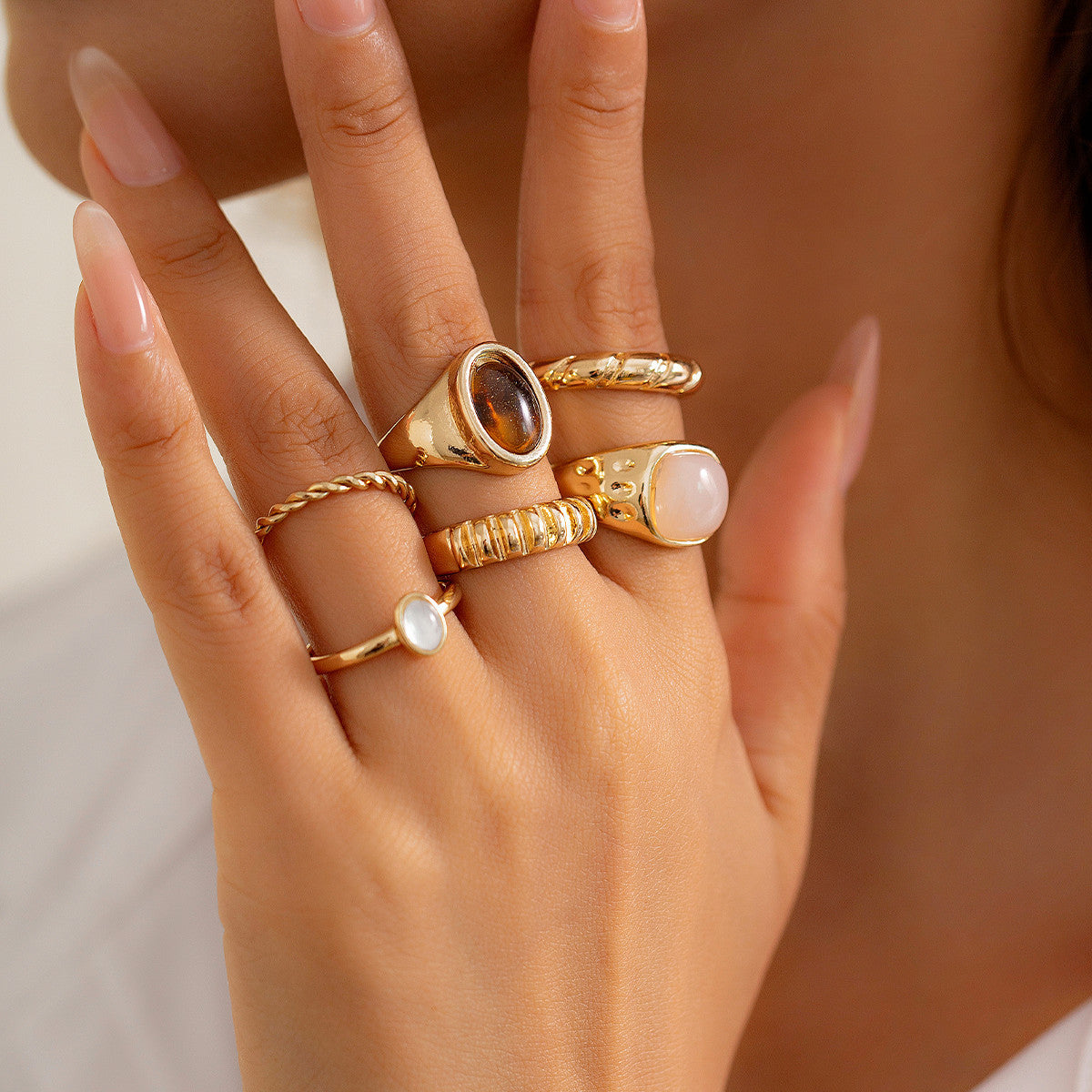 Irregular Alloy Ring Suit Personalized Ring