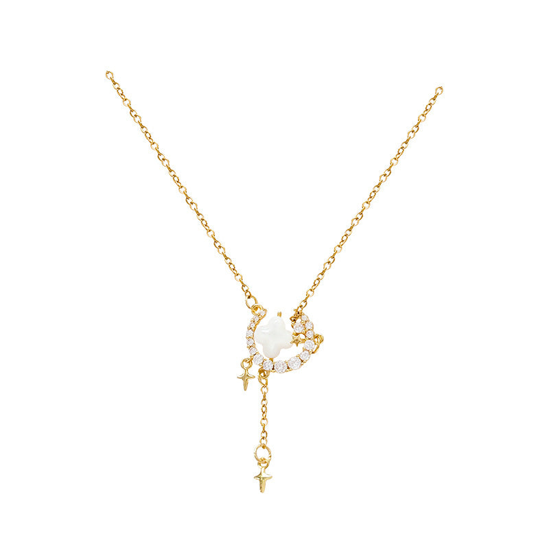 Romantic Star Moon Sparking Zirconium Necklace For Women