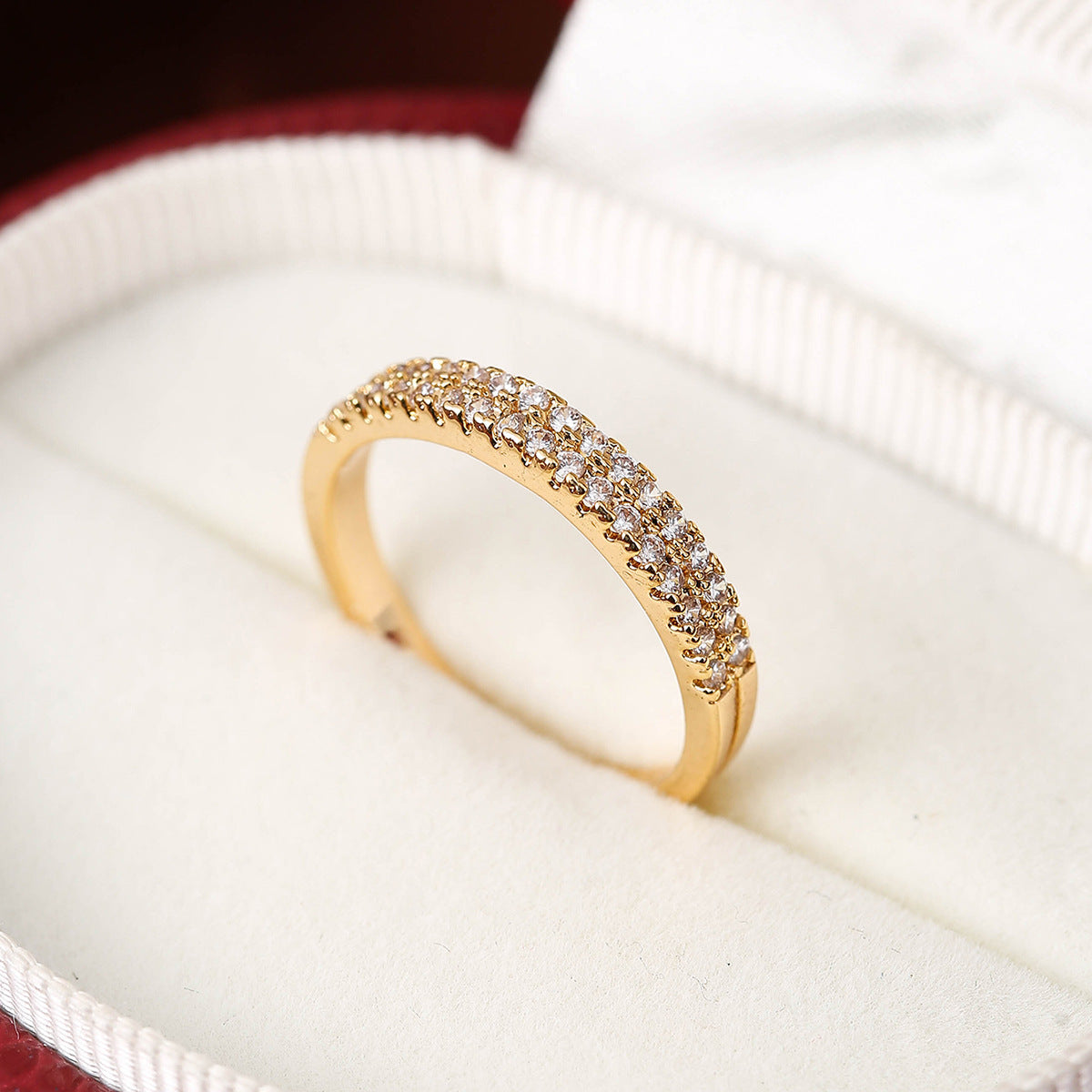 Simple Inlaid Color Zircon Elegant Atmosphere Simple Bracelet Ring