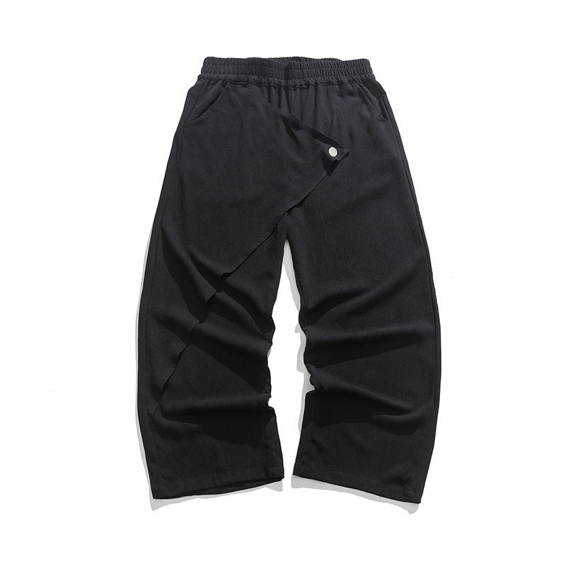 Cotton And Linen Casual Trousers Retro Plus Size Fashion Linen Men's Wide Leg Pants