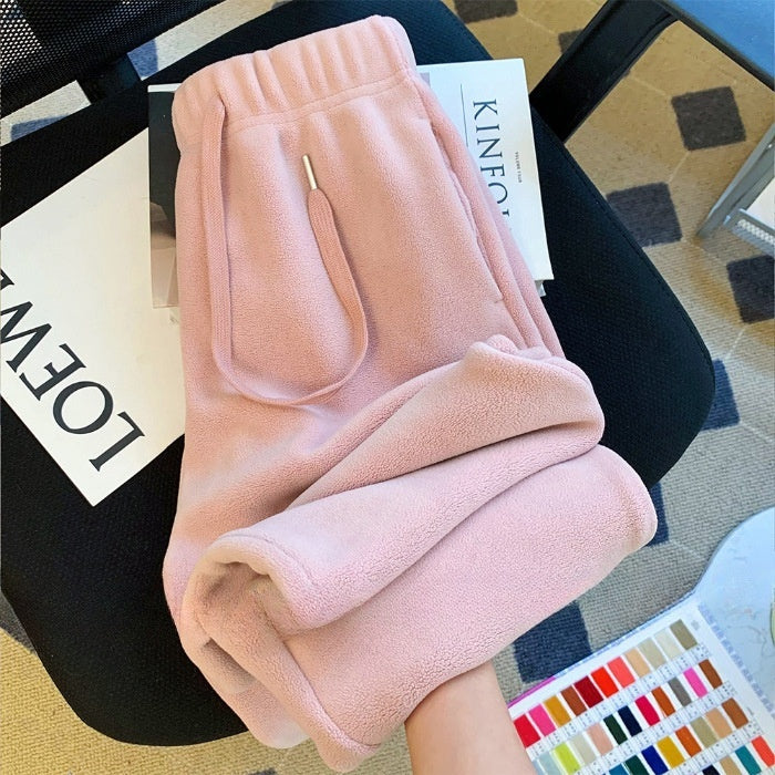 Small Ankle-tied Fleece-lined Sweatpants