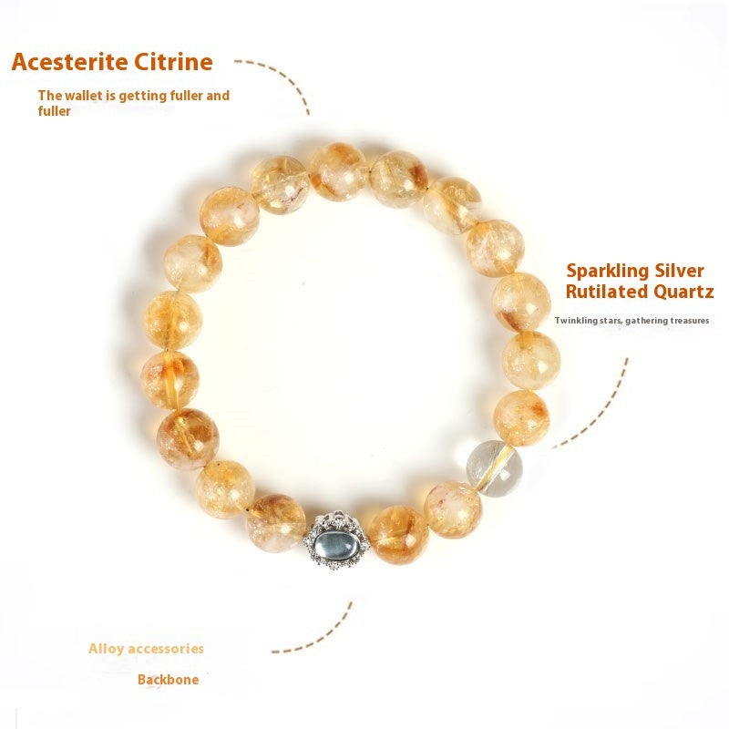 Design Crystal Citrine Ornament Girlfriend Gift Bracelet