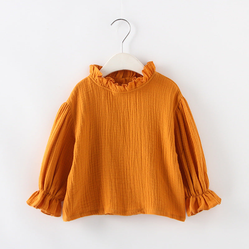 Spring New Children's Japan And South Korea Magnanimous Cotton Crinkle Tops