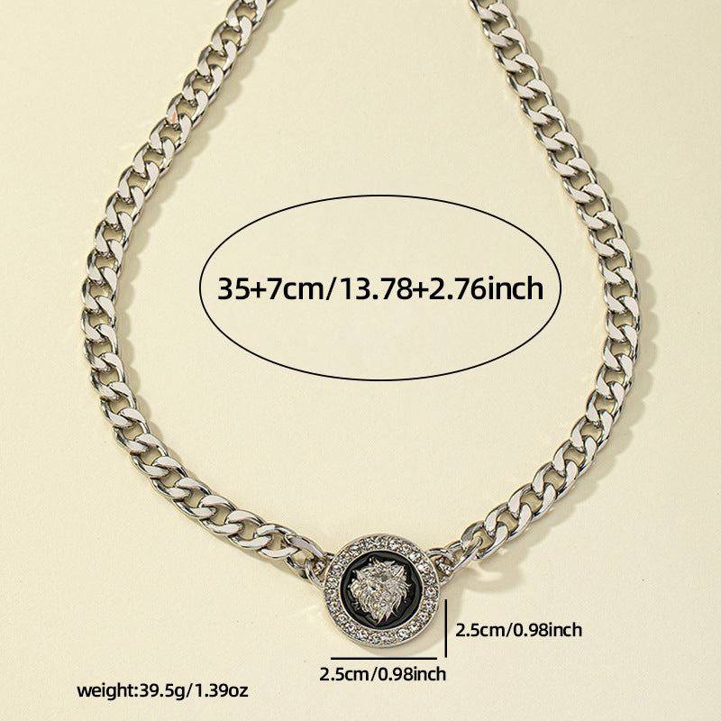 Diamond Lion's Head All-match Niche High-grade Necklace