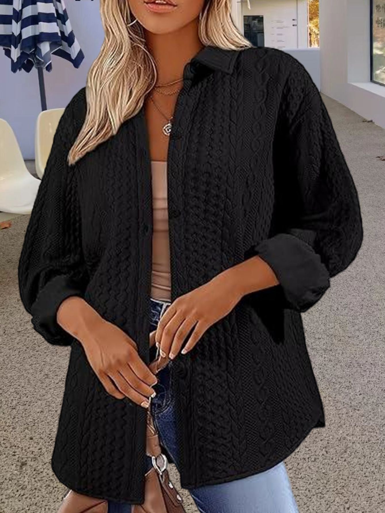 Women's Solid Color Long-sleeved Sweater